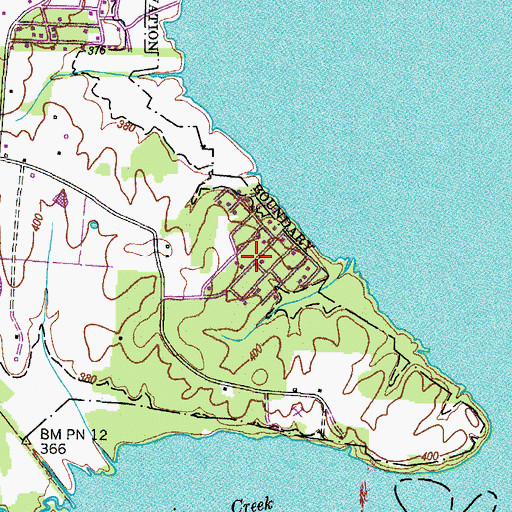 Topographic Map of Lakeview Manor, TN
