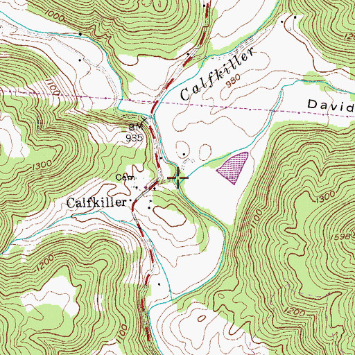 Topographic Map of Davidson Cove Branch, TN