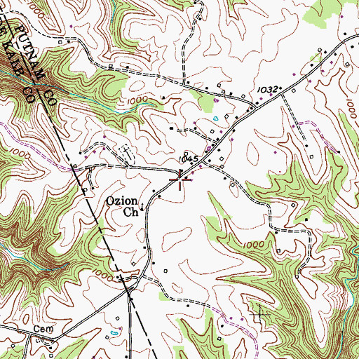 Topographic Map of Matthew, TN