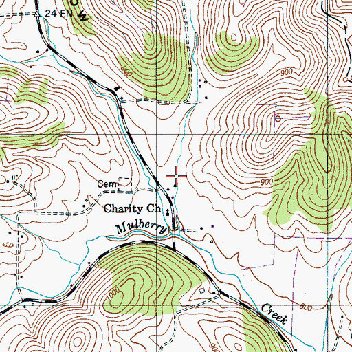 Topographic Map of Raby Hollow, TN