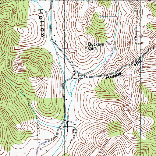 Topographic Map of Morris Hollow, TN
