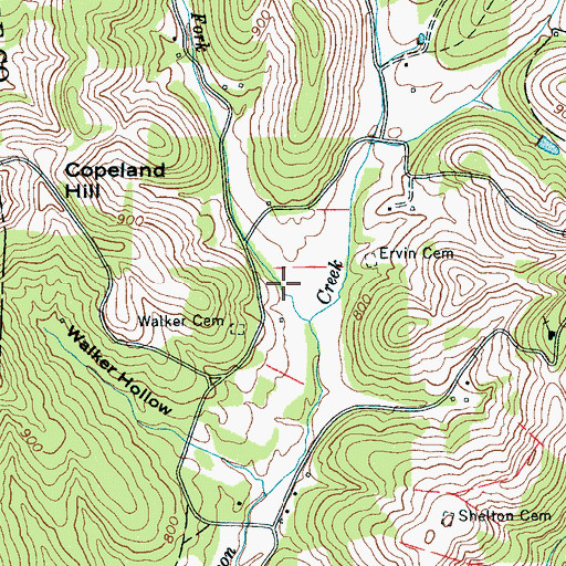 Topographic Map of Tripp Hollow, TN