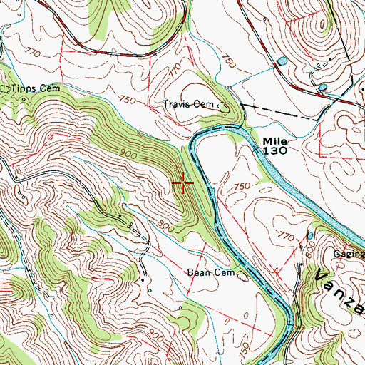 Topographic Map of Wagoner Hollow, TN