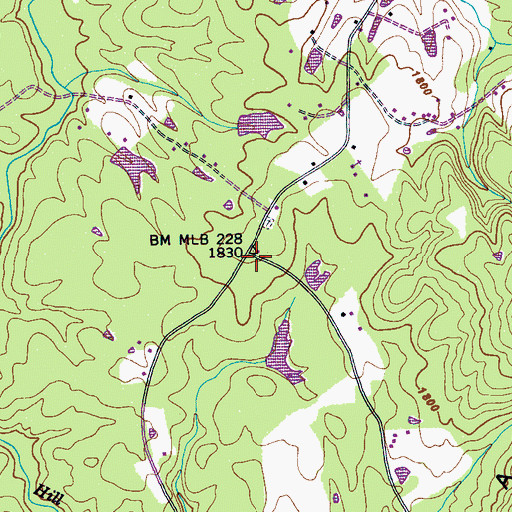 Topographic Map of Griffith, TN