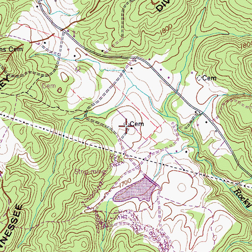 Topographic Map of Smith Cemetery, TN
