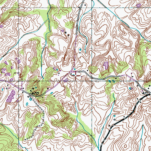 Topographic Map of Leggett Cemetery, TN
