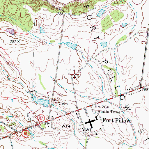 Topographic Map of Mack, TN