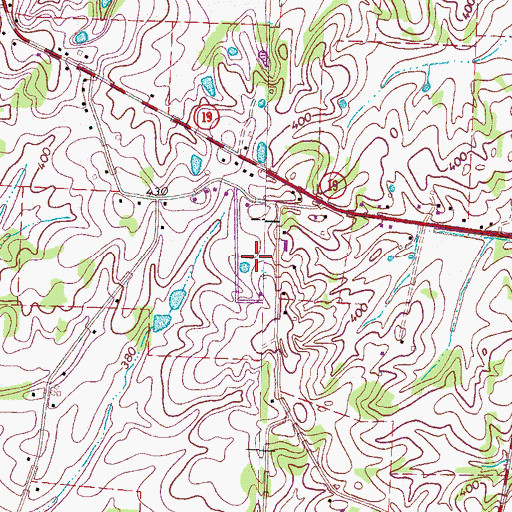 Topographic Map of Oak Hill Subdivision, TN