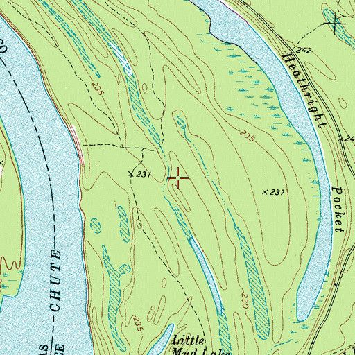 Topographic Map of Yankee Bar, TN