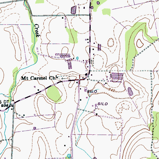 Topographic Map of Mount Carmel, TN