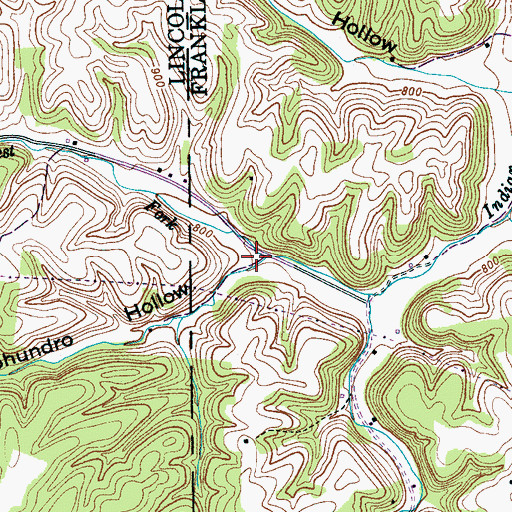 Topographic Map of Arnold Hollow, TN