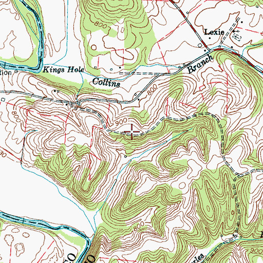 Topographic Map of Cashion Ridge, TN