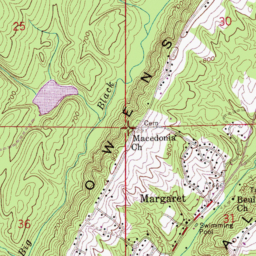Topographic Map of Macedonia Baptist Church, AL
