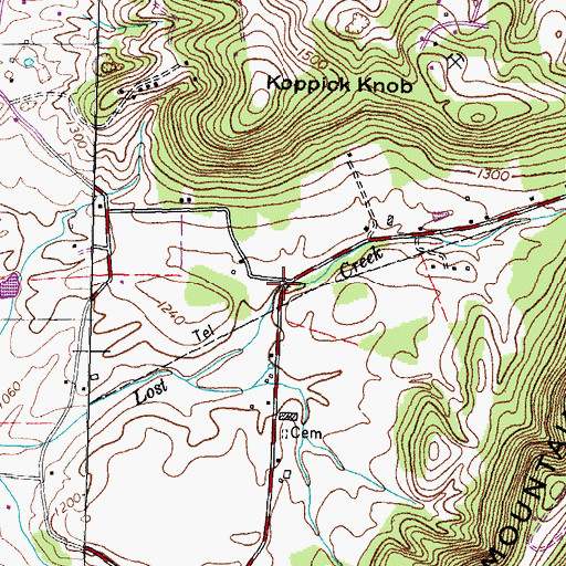 Topographic Map of Hinchey Hollow, TN