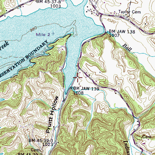Topographic Map of Shropshire Hollow, TN