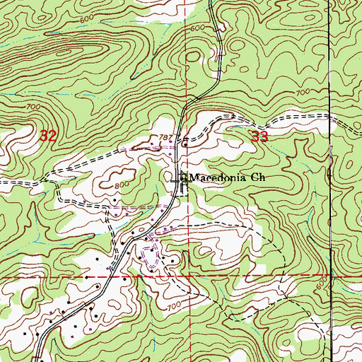 Topographic Map of Macedonia Church, AL