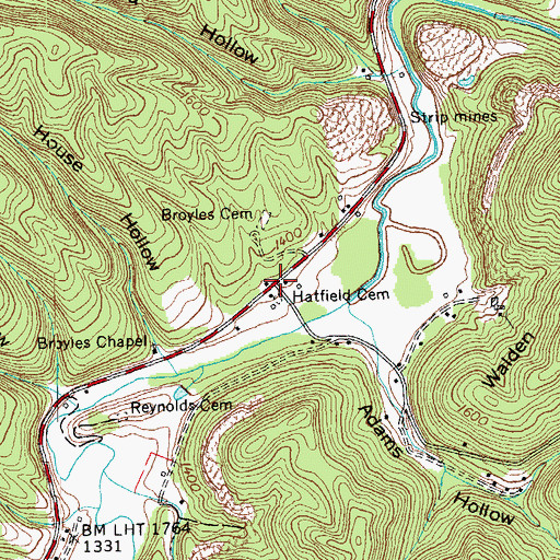 Topographic Map of Broyles, TN