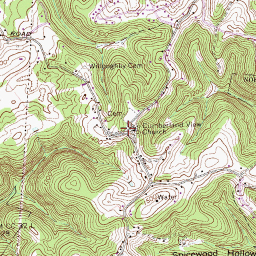 Topographic Map of Cumberland View, TN