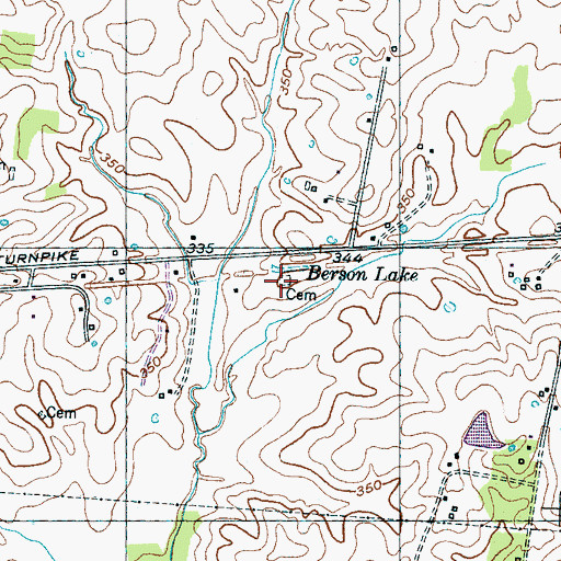 Topographic Map of Harris Cemetery, TN
