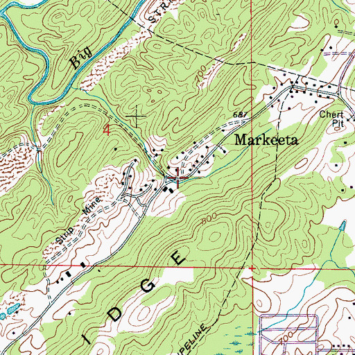 Topographic Map of Markeeta, AL