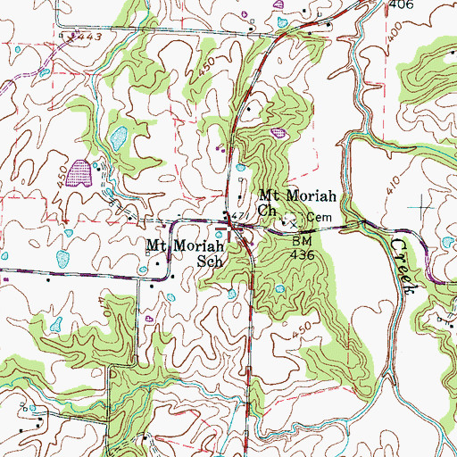 Topographic Map of Mount Moriah, TN