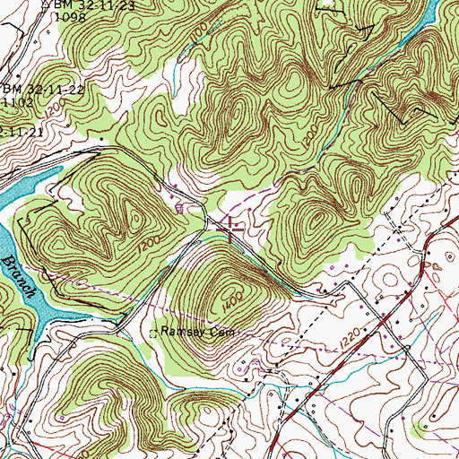 Topographic Map of McGhee Hollow, TN