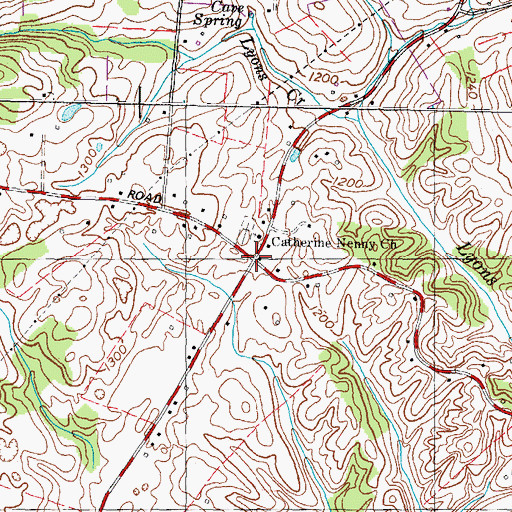 Topographic Map of Nenny, TN