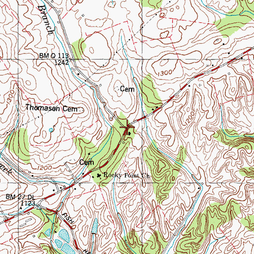Topographic Map of Rocky Point, TN