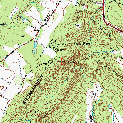 Topographic Map of Johnson Bluff, TN