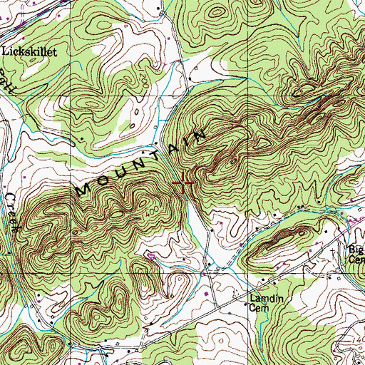 Topographic Map of Hacker Gap, TN