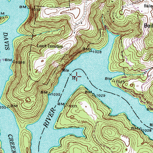 Topographic Map of Henegar Bend, TN