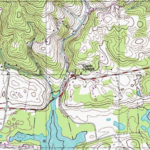 Topographic Map of Union, TN