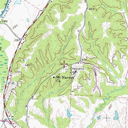 Topographic Map of Crescent School (historical), TN