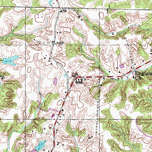 Topographic Map of Englewood, TN