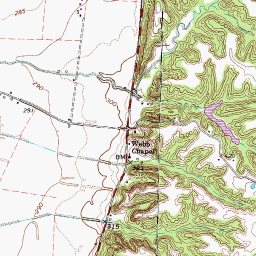Topographic Map of Webb Chapel, TN