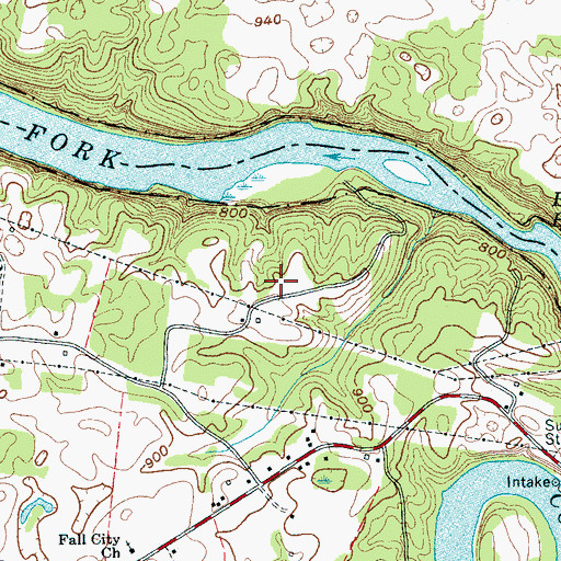 Topographic Map of Rock Island State Rustic Park, TN