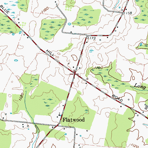 Topographic Map of Vinson Cross Roads, TN
