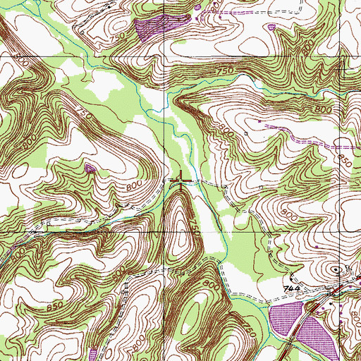 Topographic Map of Belcher Hollow, TN