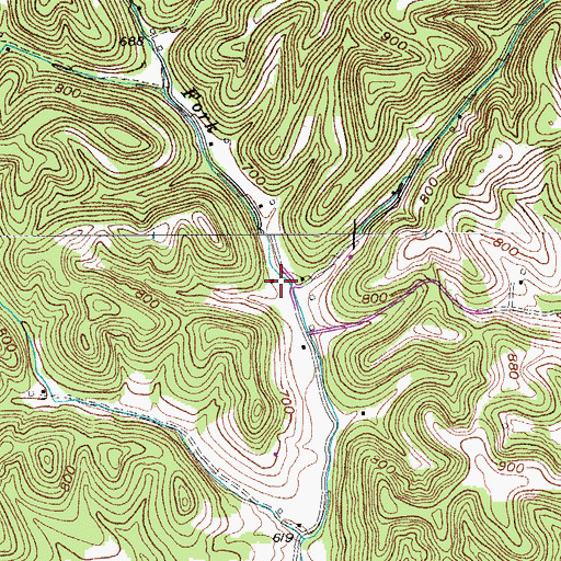 Topographic Map of Butler Mill Hollow, TN