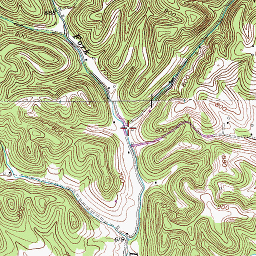Topographic Map of Buttermilk Hollow, TN