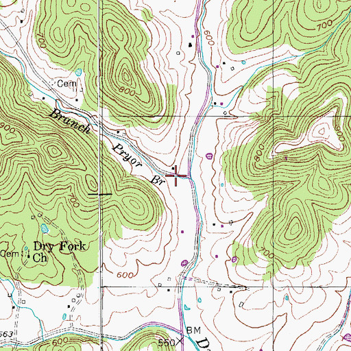 Topographic Map of Campbell Hollow, TN