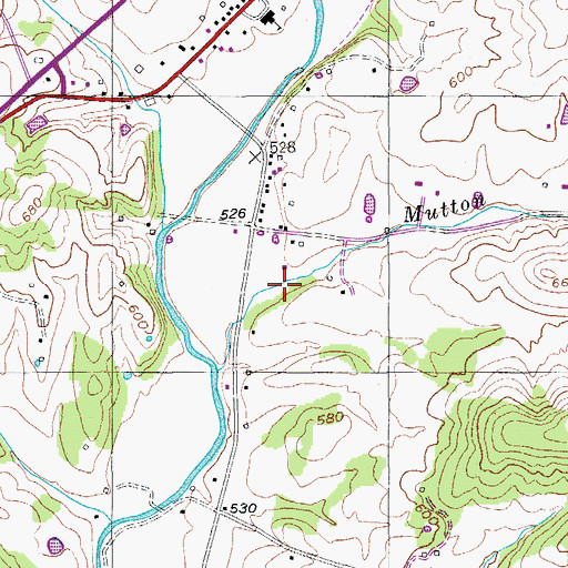 Topographic Map of Mutton Hollow, TN