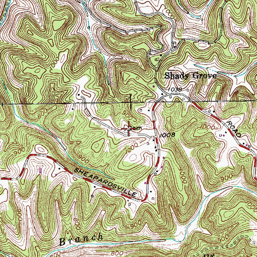 Topographic Map of Carter Cemetery, TN
