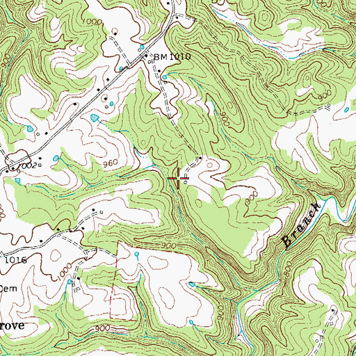 Topographic Map of Chaney Cemetery, TN