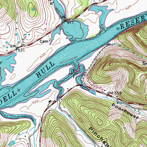 Topographic Map of Hopkins Branch, TN