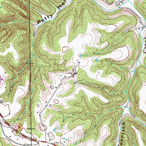 Topographic Map of Martin Ridge, TN