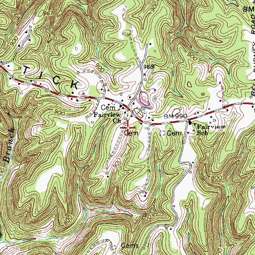 Topographic Map of Pigg Cemetery, TN