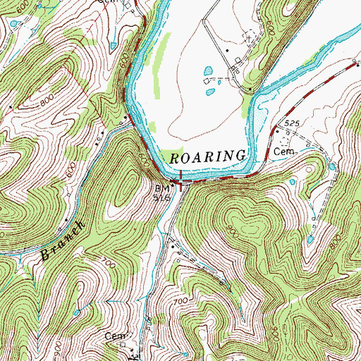 Topographic Map of Talley Hollow, TN