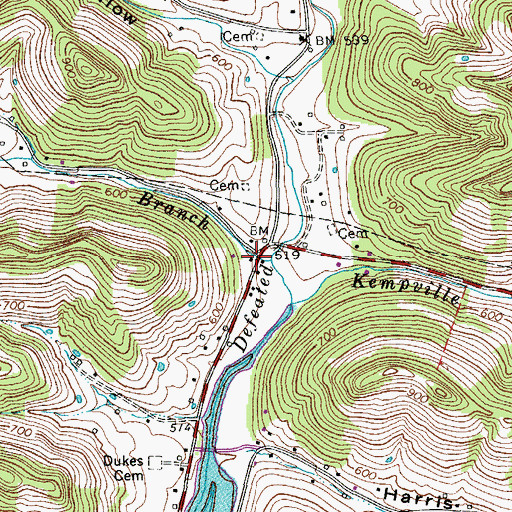 Topographic Map of Dillehay Hollow, TN