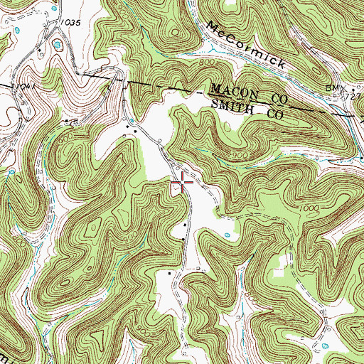 Topographic Map of Sircy Ridge, TN